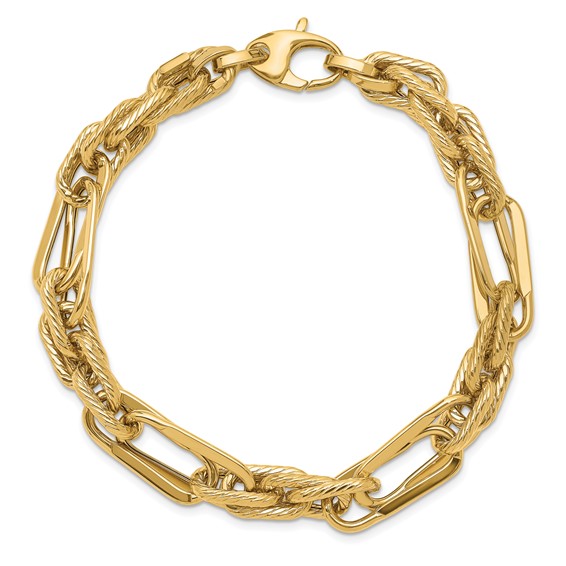 Leslie's 14k Polished and Textured Bracelet
