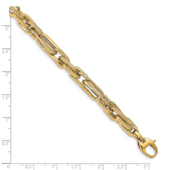 Leslie's 14k Polished and Textured Bracelet