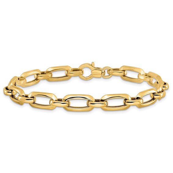 Leslie's 14k Polished and Textured Bracelet