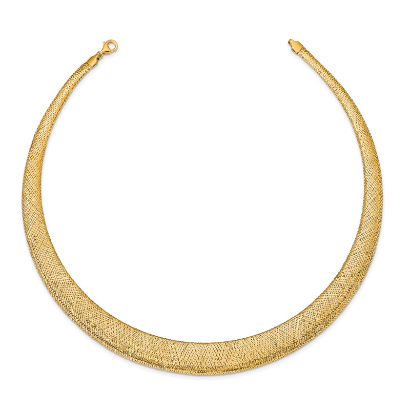 14k Polished/Textured Stretch Necklace