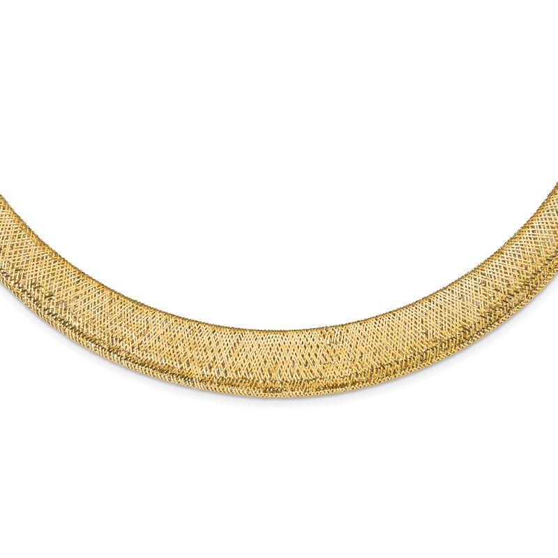 14k Polished/Textured Stretch Necklace