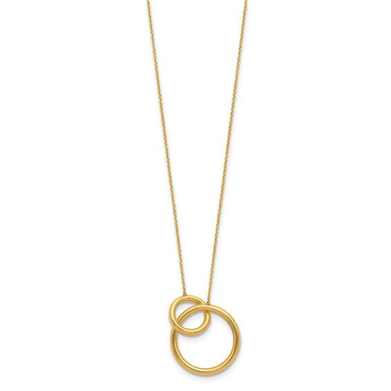 Leslie's 14K Polished Circles 17 Inch with 2 Inch Extender Necklace