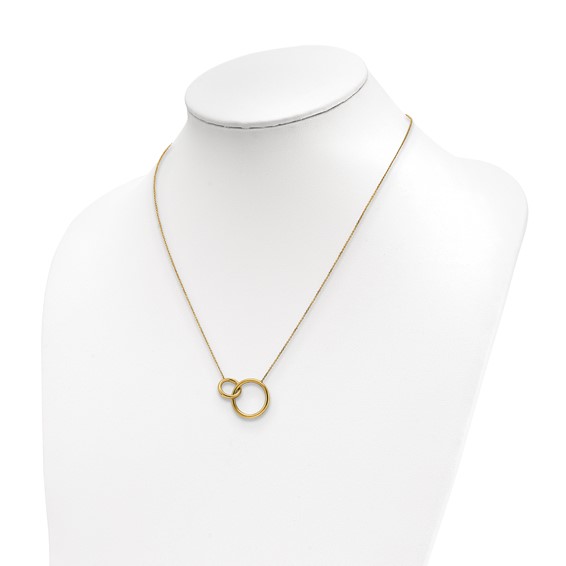 Leslie's 14K Polished Circles 17 Inch with 2 Inch Extender Necklace