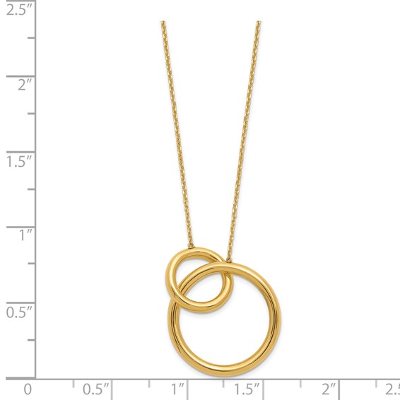 Leslie's 14K Polished Circles 17 Inch with 2 Inch Extender Necklace