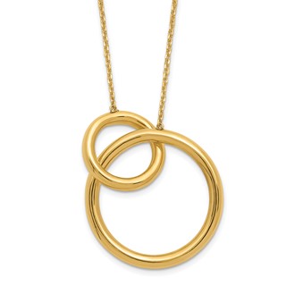 Leslie's 14K Polished Circles 17 Inch with 2 Inch Extender Necklace