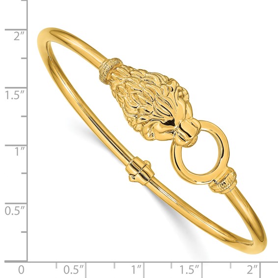 Leslie's 14k Polished Lion's Head Hinged Bangle