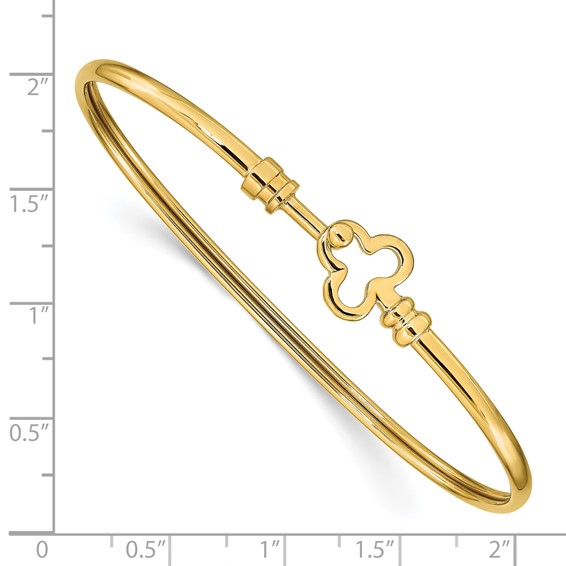 Leslie's 14k Polished Clover Flexible Bracelet