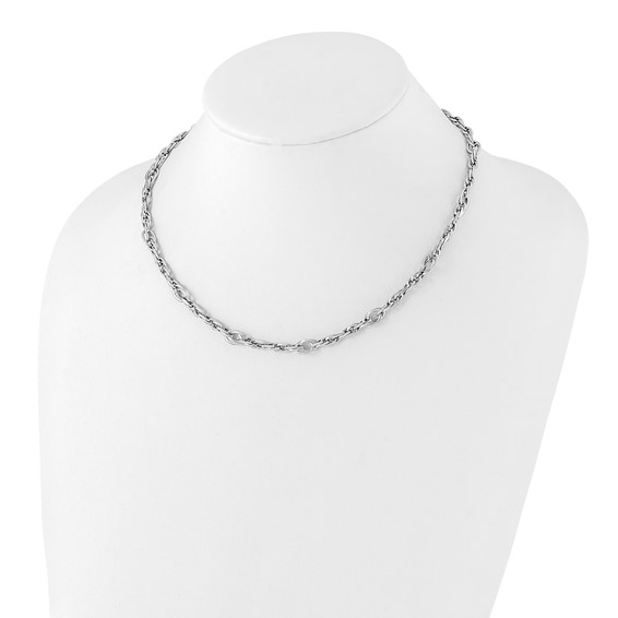 Leslie's 14k White Gold Polished Link Necklace