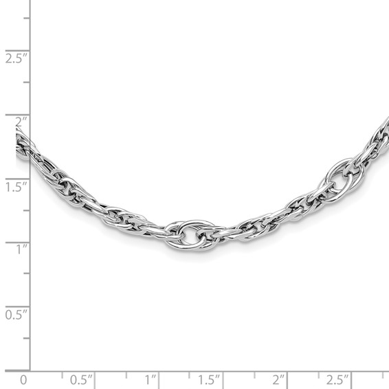 Leslie's 14k White Gold Polished Link Necklace