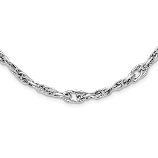 Leslie's 14k White Gold Polished Link Necklace