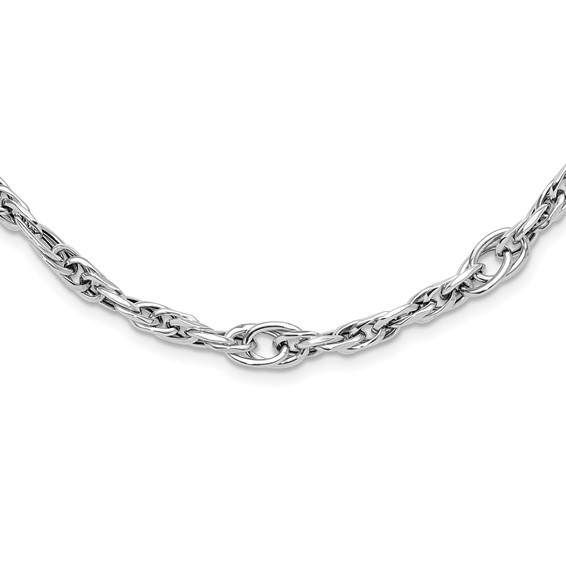Leslie's 14k White Gold Polished Link Necklace