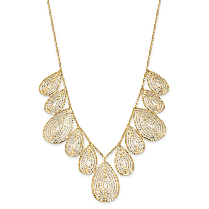 14k Polished D/C w/ 2in ext. Necklace
