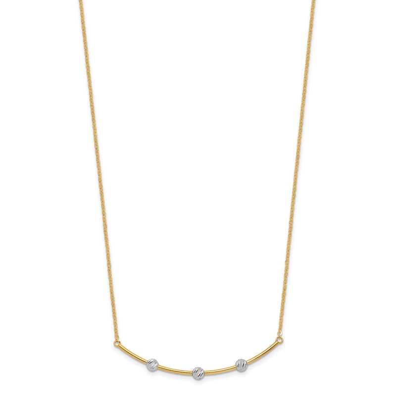 14K Two-tone D/C Bar Necklace