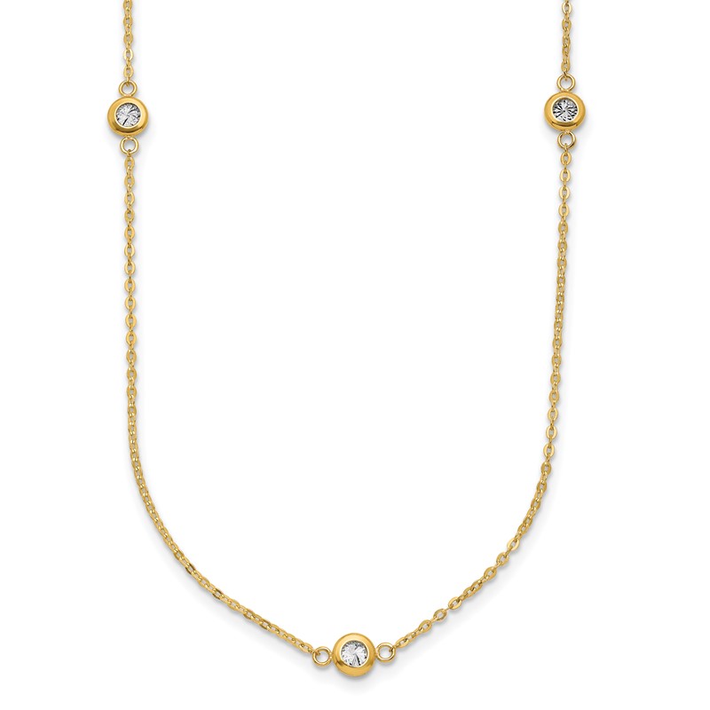 14k Two-tone Polished D/C Necklace