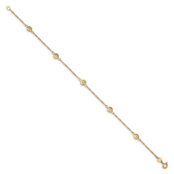 Leslie's 14k Two-tone Polished D/C Bracelet