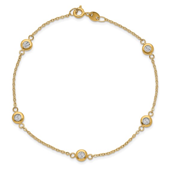 Leslie's 14k Two-tone Polished D/C Bracelet