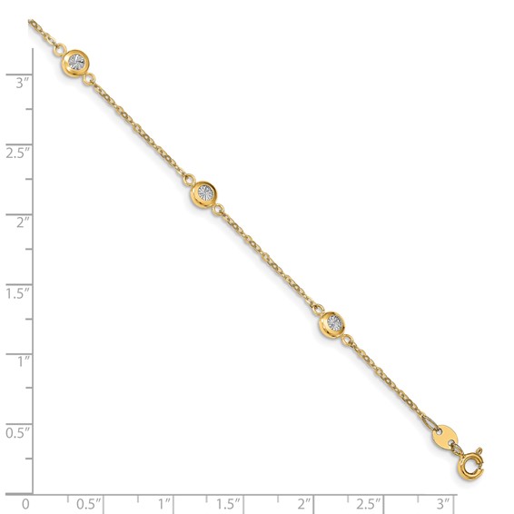 Leslie's 14k Two-tone Polished D/C Bracelet