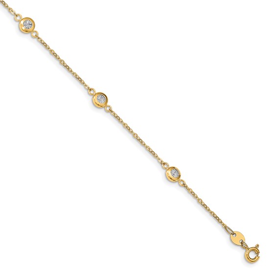 Leslie's 14k Two-tone Polished D/C Bracelet
