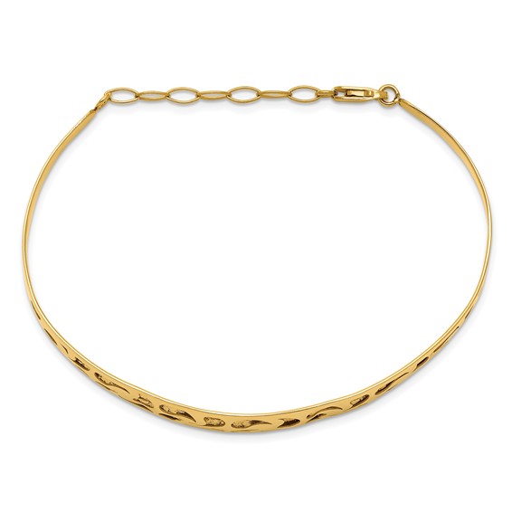 Leslie's 14k Polished D/C w/ Safety Chain Bangle