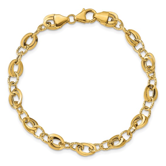 Leslie's 14k D/C Fancy Link Bracelet