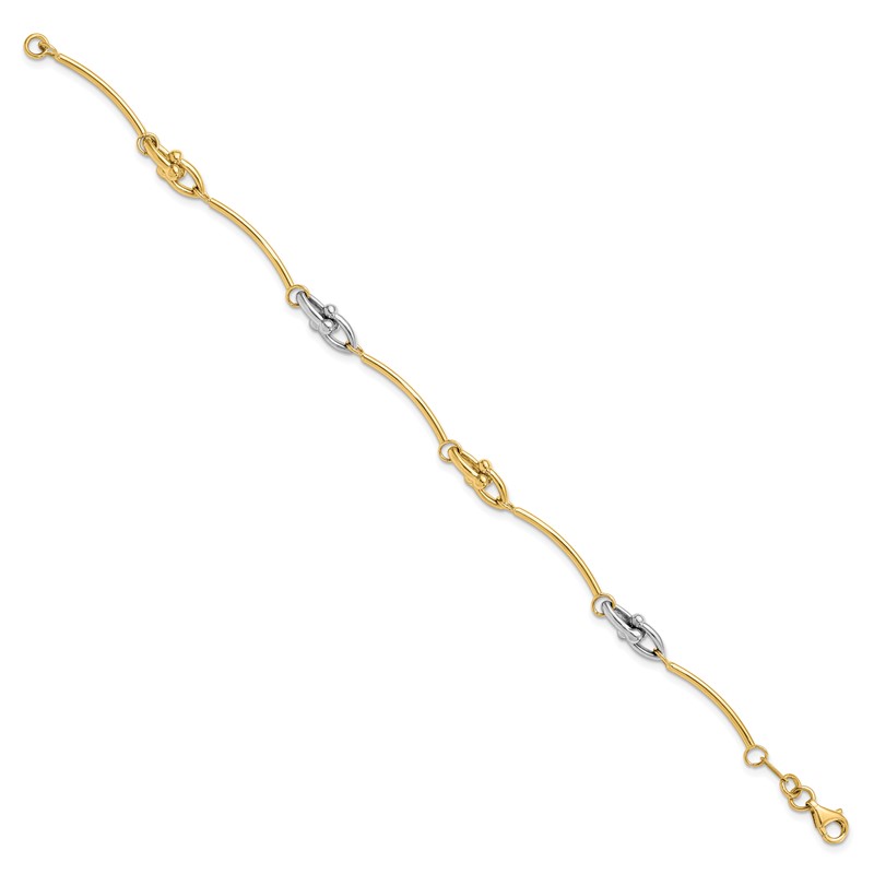 14K Two-tone Polished Bracelet