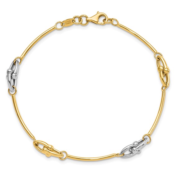 Leslie's 14K Two-tone Polished Bracelet