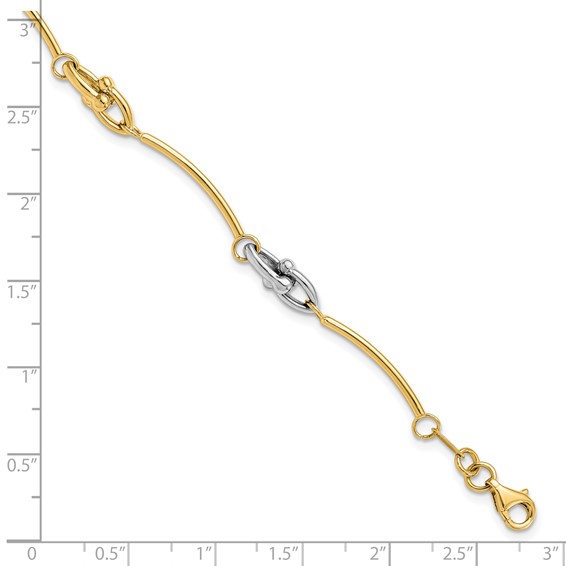 Leslie's 14K Two-tone Polished Bracelet