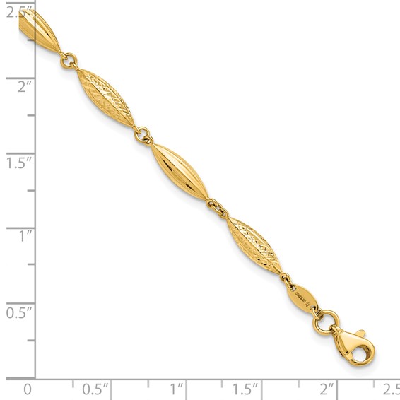 Leslie's 14k Polished D/C Fancy Link Bracelet