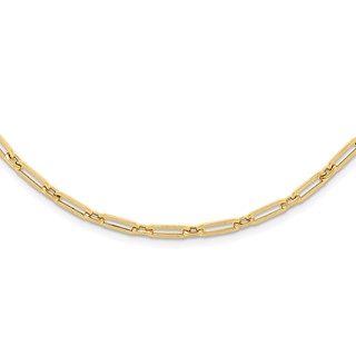 Leslie's 14K Polished Flat Oval Link Necklace
