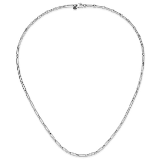 Leslie's 14K White Gold Polished Flat Oval Link Necklace