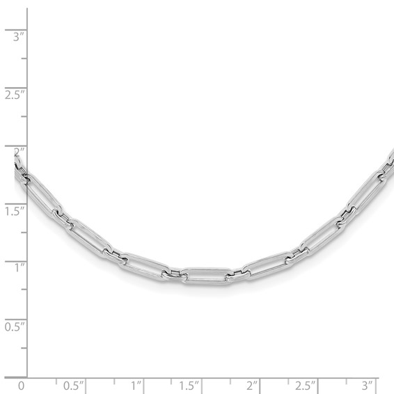 Leslie's 14K White Gold Polished Flat Oval Link Necklace