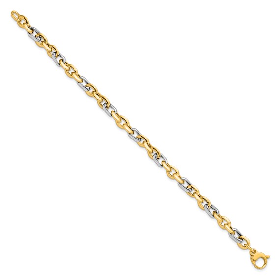 Leslie's 14K Two-tone Polished Fancy Link Bracelet