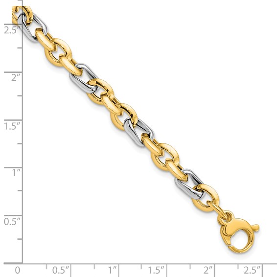Leslie's 14K Two-tone Polished Fancy Link Bracelet