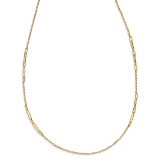 Leslie's 14k Polished Textured Necklace