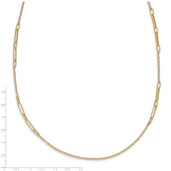 Leslie's 14k Polished Textured Necklace