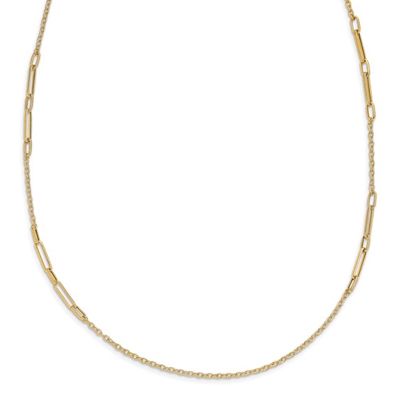 Leslie's 14k Polished Textured Necklace