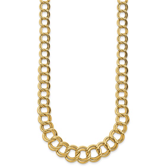 Leslie's 14K Polished Graduated Double Link Necklace