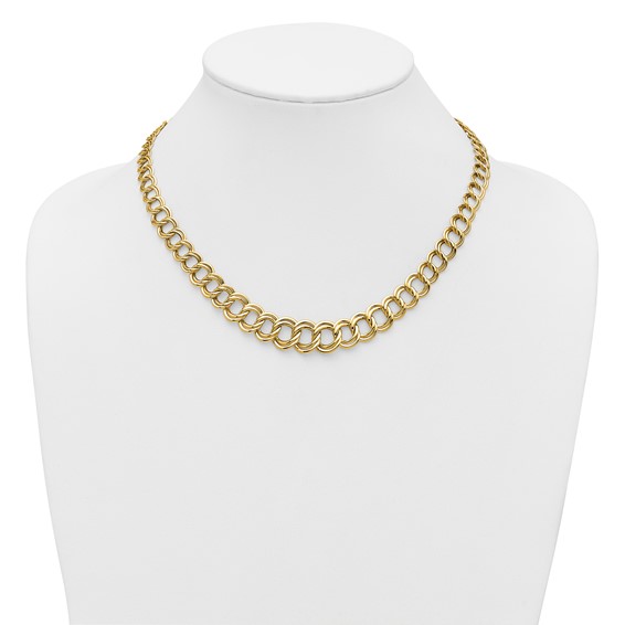 Leslie's 14K Polished Graduated Double Link Necklace