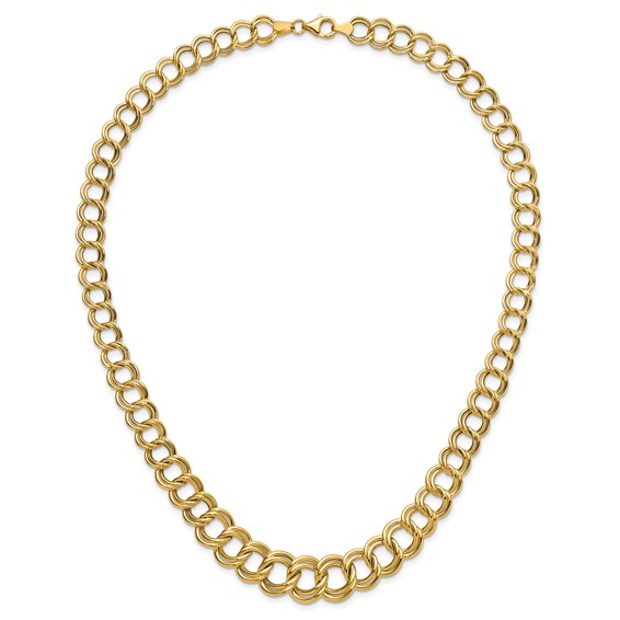 Leslie's 14K Polished Graduated Double Link Necklace