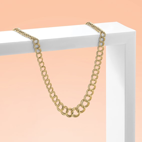 Leslie's 14K Polished Graduated Double Link Necklace