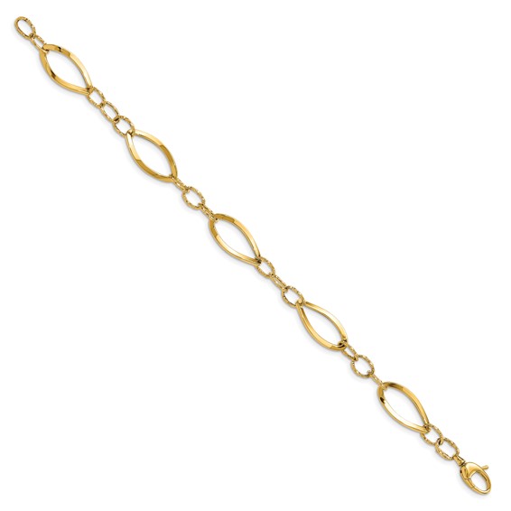 Leslie's 14K Polished D/C Fancy Link Bracelet