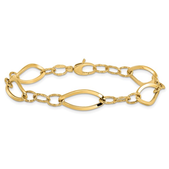 Leslie's 14K Polished D/C Fancy Link Bracelet