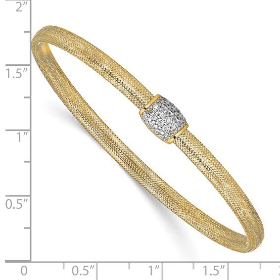 Leslie's 14K CZ Polished Stretch Bangle