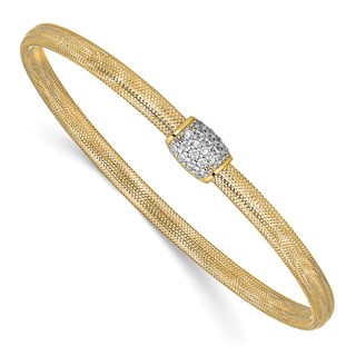 Leslie's 14K CZ Polished Stretch Bangle