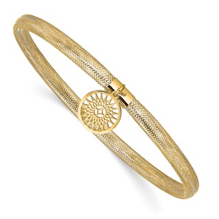 Leslie's 14K Polished Sun Charm Stretch Bangle
