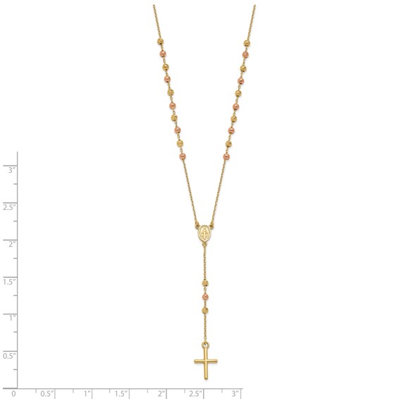Leslie's 14K Yellow and Rose Gold Cross Y-Drop w/1.25 ext. Necklace
