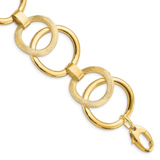 Leslie's 14k Polished Scratch-finish Fancy Link Bracelet