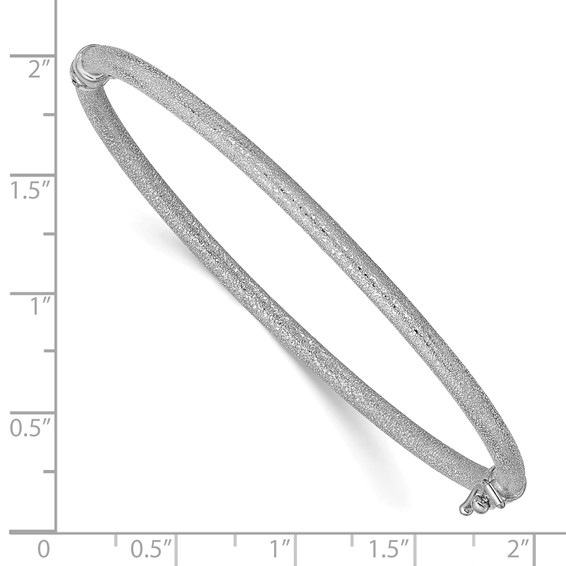 Leslie's 14K White Gold Textured Hinged Bangle