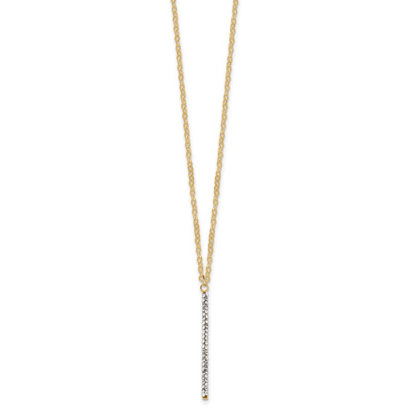 14K Polished Crystal w/1in ext Necklace