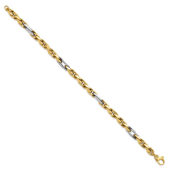 Leslie's 14K Two-tone Polished Link Bracelet